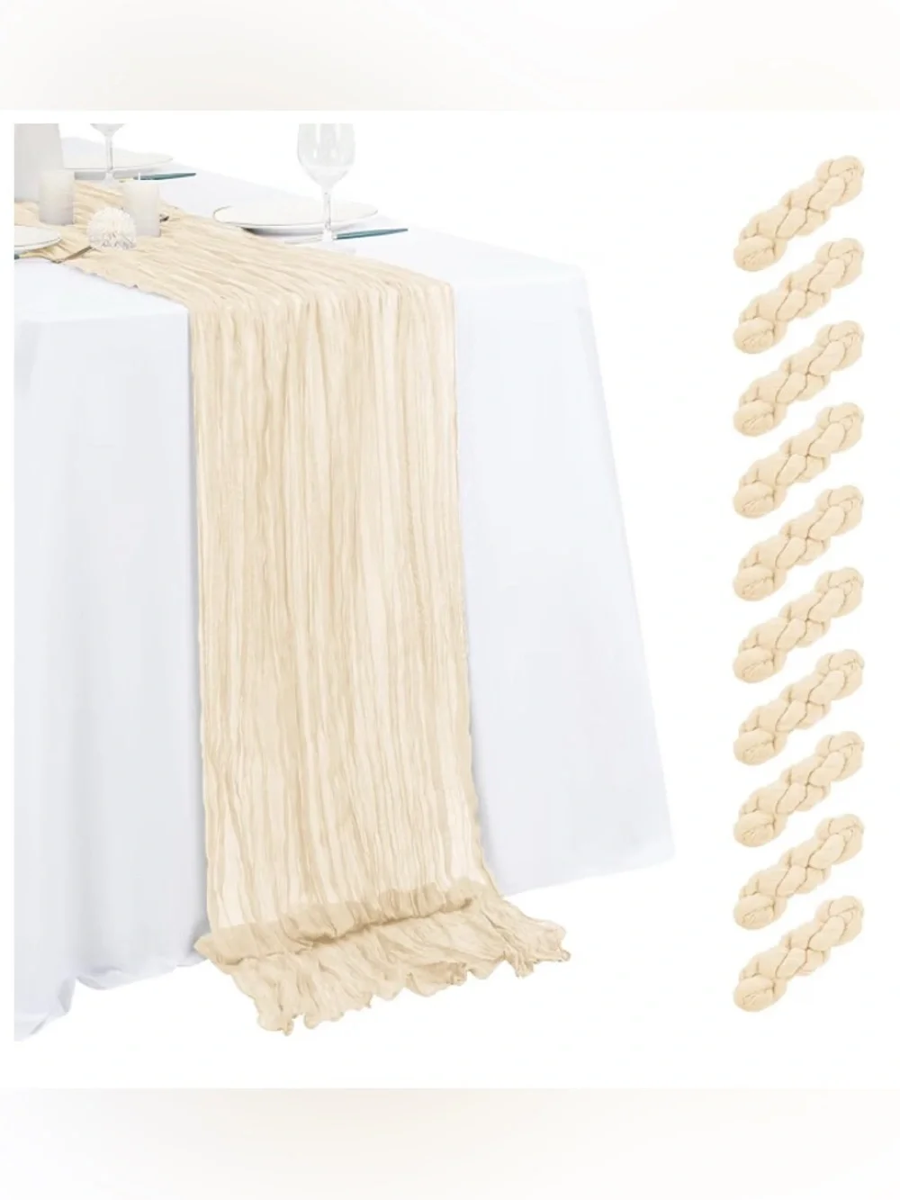 20 Cream Table Runners